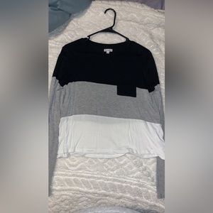 Tri color long sleeve shirt